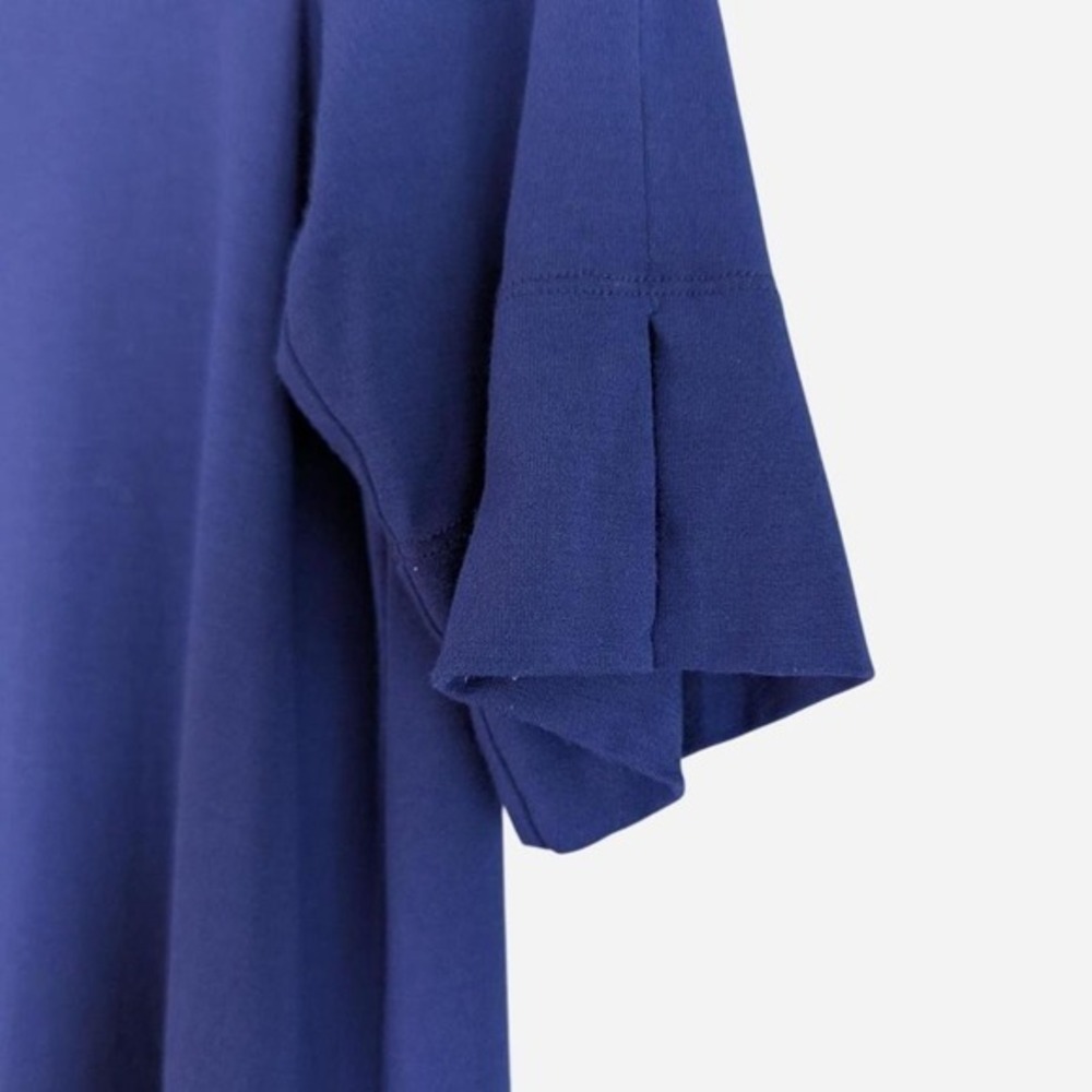 Eileen Fisher Viscose Jersey Boat Neck Shift Dress Cobalt Blue XS - Picture 6 of 7